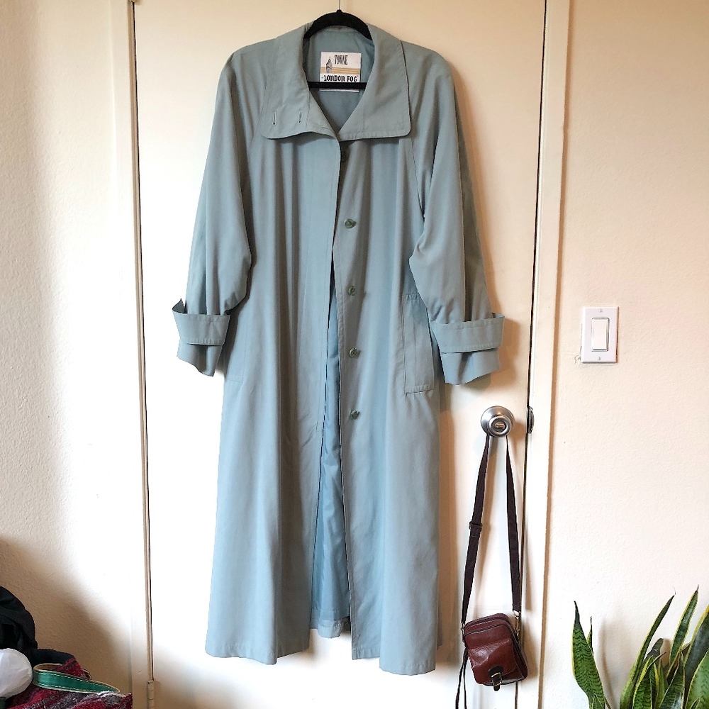 Vintage London Fog Trenchcoat - Light Teal